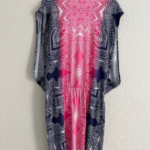 Tori Richards Honolulu Casbah Karley Dress Beach Cover up Blue Pink Size S - Picture 3 of 11